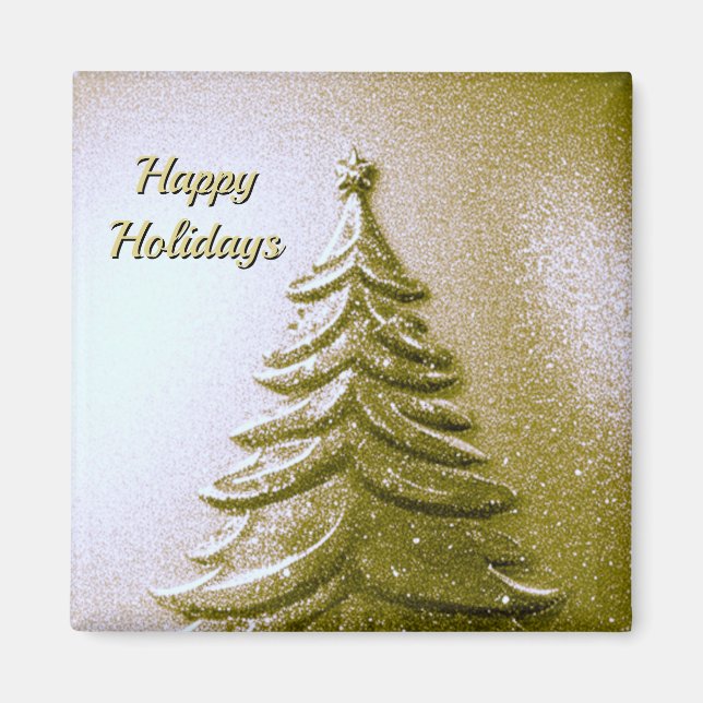 Gold Holiday Christmas Magnet (Vorne)