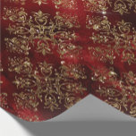 Gold Holiday Christmas Metallic Damask Elegante Geschenkpapier<br><div class="desc">Herrliche Imitate metallisch roter Hintergrund mit goldfarbenem Damast-Muster für eine schöne und elegante Weihnachtsgeschenkverpackung.</div>