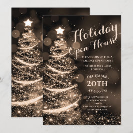 Gold Holiday Open House Party Einladung