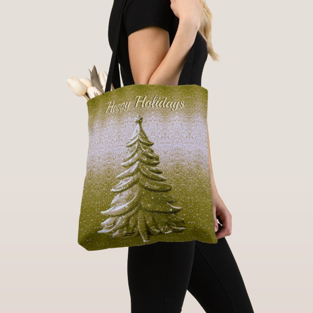 Gold Holiday Weihnachtsbaum Tote Tasche (Von Nahem)