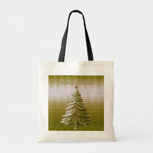Gold Holiday Weihnachtsbaum Tote Tasche