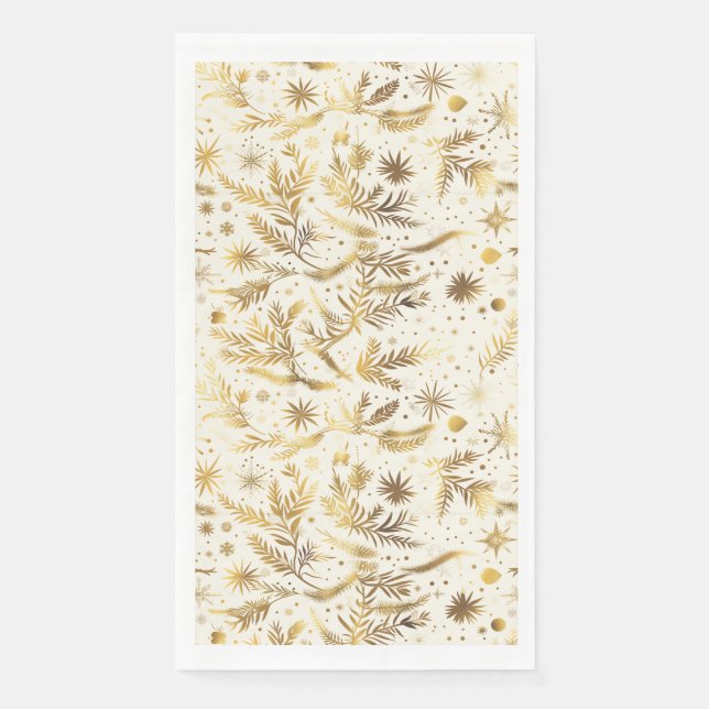 Gold Holiday Weihnachtskleid Napkins Serviette (Vorderseite)