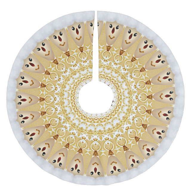 Gold Holiday Weihnachtsrock Polyester Weihnachtsbaumdecke (Vorderseite)