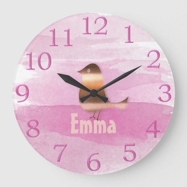 Gold Holidays Vibe Große Wanduhr (Vorderseite)