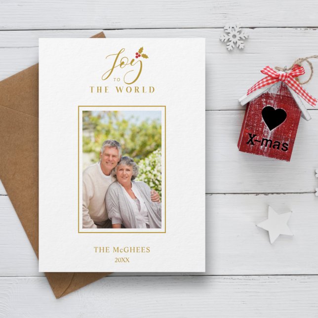 Gold Holly Minimalistisch Chic Weihnachtsfamilie (Von Creator hochgeladen)