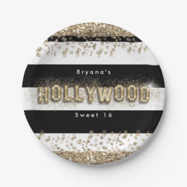 Gold Hollywood Black & White Stripes Party Teller