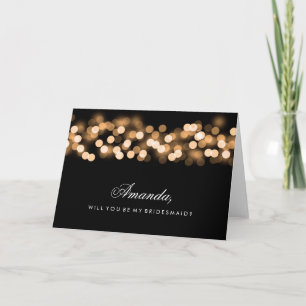 Gold Hollywood Glam Be My Bridesmaid Einladung