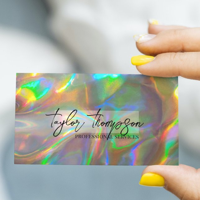 Gold Holographic | Moderne Glam Business Cards Visitenkarte (Von Creator hochgeladen)