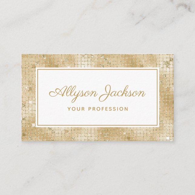 Gold Holographic Script Business Card Visitenkarte (Vorderseite)