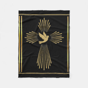 "Gold Holy Spirit Cross" Fleecedecke