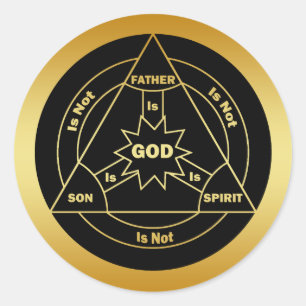 GOLD HOLY TRINITY SHIELD RUNDER AUFKLEBER