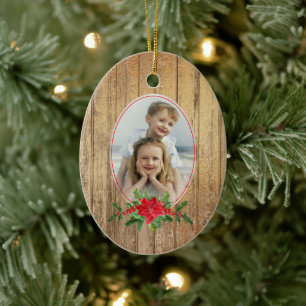 Gold Holz Weihnachtsstern Rahmen Foto Vorlage Urla Keramik Ornament