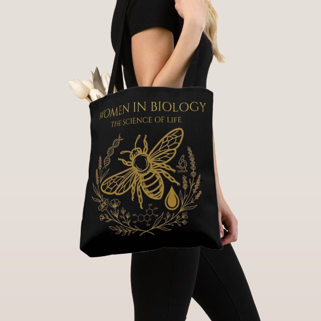Gold Honey Bee Biology Aesthetic STEM Tote Bag (Von Nahem)