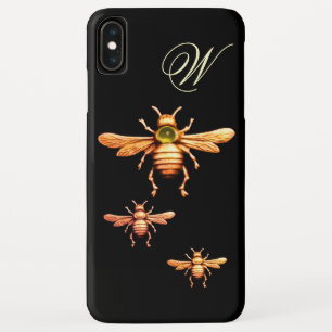 GOLD HONEY BEES MONOGRAM Black Case-Mate iPhone Hülle