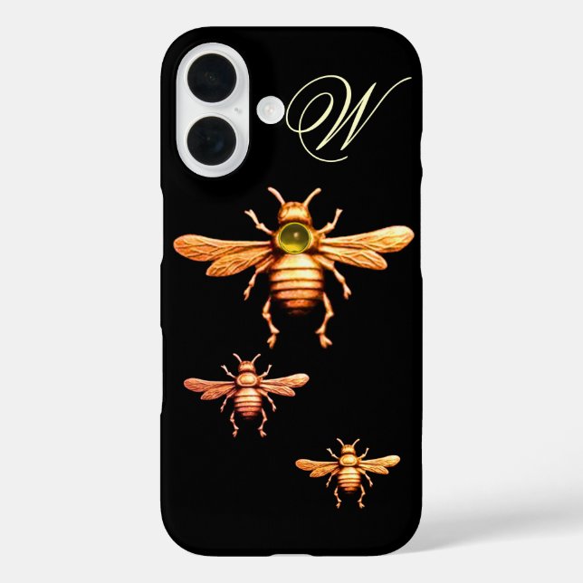 GOLD HONEY BEES MONOGRAM Case-Mate iPhone HÜLLE (Rückseite)