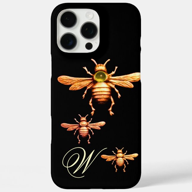 GOLD HONEY BEES MONOGRAM Case-Mate iPhone HÜLLE (Rückseite)