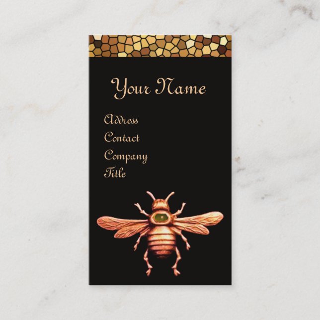 GOLD HONEY BIE / BEEKEEPER BEEKEEPING MONOGRAM VISITENKARTE (Vorderseite)