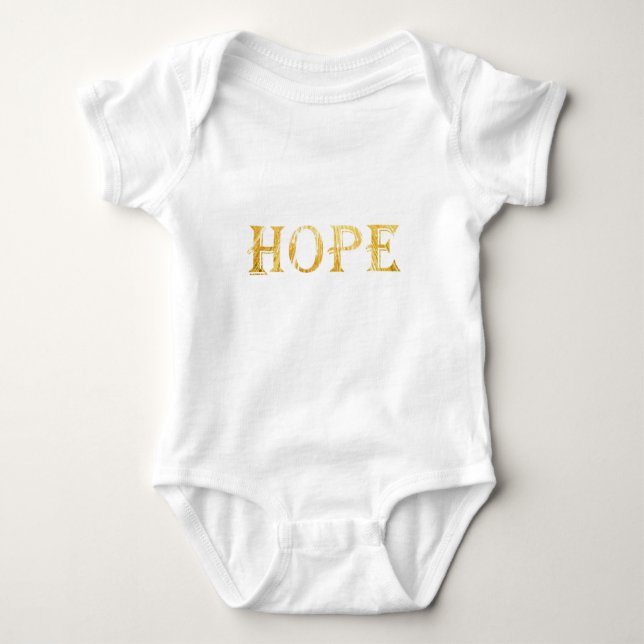 Gold Hope Text Baby Jersey Bodysuit Baby Strampler (Vorderseite)