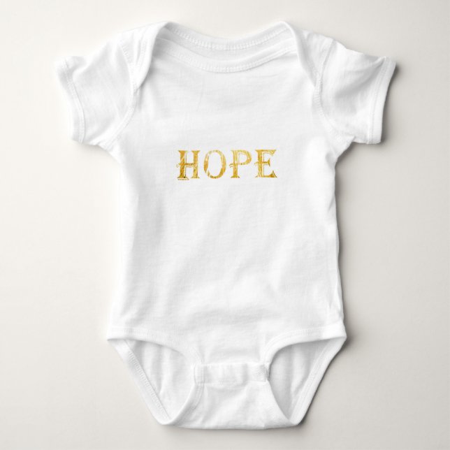 Gold Hope Text Baby Jersey Bodysuit Strampler (Vorderseite)