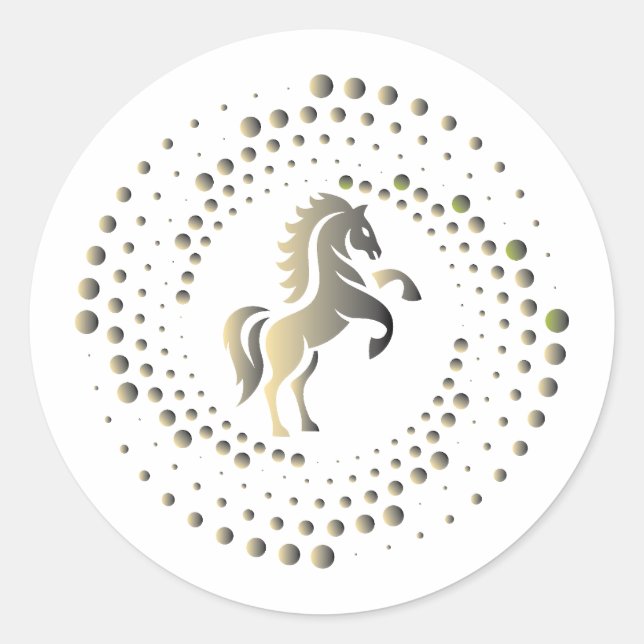 gold horse racing Logo Design Runder Aufkleber (Vorderseite)
