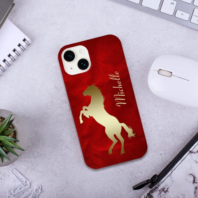 Gold Horse Red Personalisiert Case-Mate iPhone Hülle (Von Creator hochgeladen)