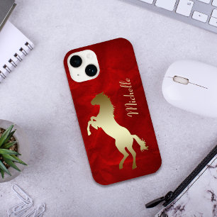 Gold Horse Red Personalized Case-Mate iPhone Hülle