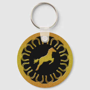 GOLD HORSE UND HORSESHOS SCHLÜSSELANHÄNGER