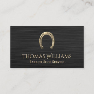 Gold Horseshoe Reitpferd Visitenkarte