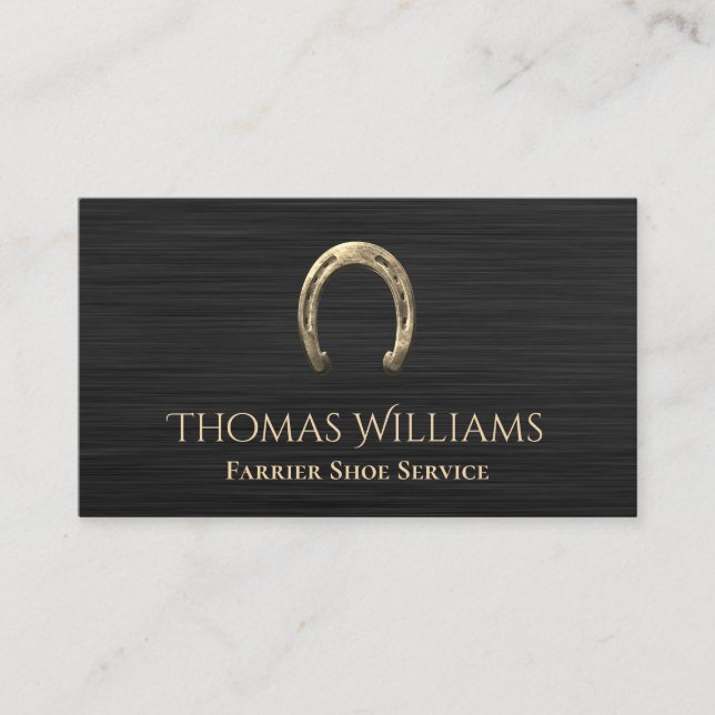 Gold Horseshoe Reitpferd Visitenkarte (Vorderseite)