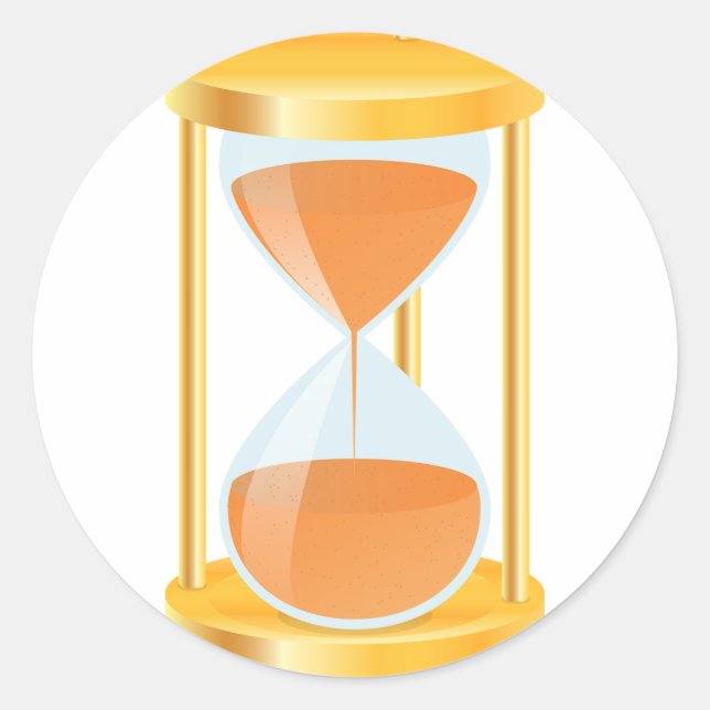 Gold Hourglass-Aufkleber Runder Aufkleber (Vorderseite)