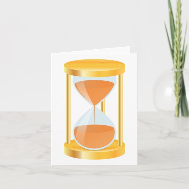Gold Hourglass Timer-Mitteilungskarten Karte (Vorderseite)