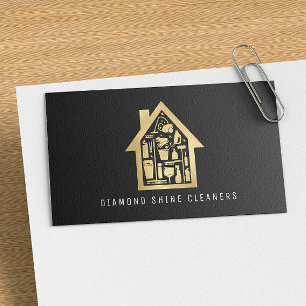 Gold House Clearing Services Business Card Visitenkarte