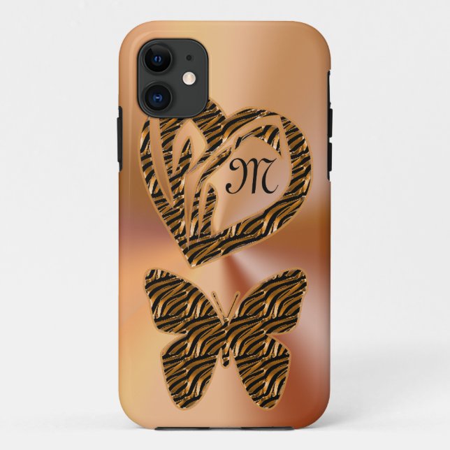 Gold Hübsche Schmetterlinge und Heart iPhone 5S Ca Case-Mate iPhone Hülle (Rückseite)