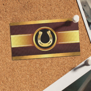 Gold Hufeisen Pferdepflege Visitenkarte