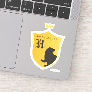Gold HUFFLEPUFF™ Outlined Crowned Crest Aufkleber
