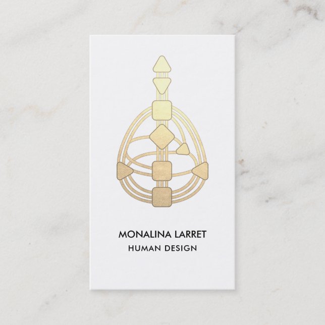 Gold Human Design Body Graph Business Card Visitenkarte (Vorderseite)