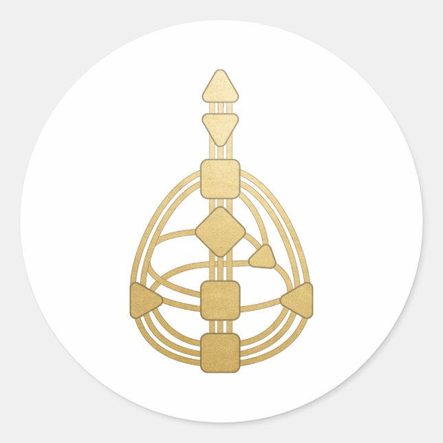 Gold Human Design Body Graph Runder Aufkleber (Vorderseite)