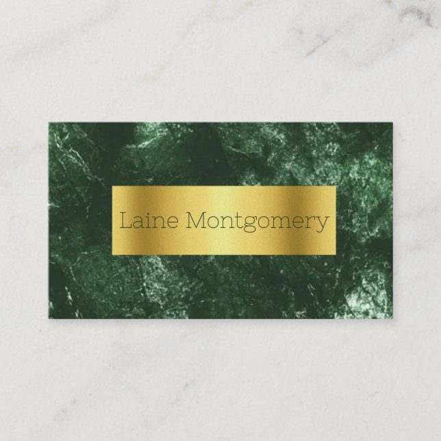 Gold & Hunter Green Classic Marbled Business Card Visitenkarte (Vorderseite)