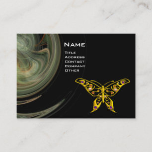 GOLD HYPER BUTTERFLY JEWEL Grau Black Fraktal Wave Visitenkarte
