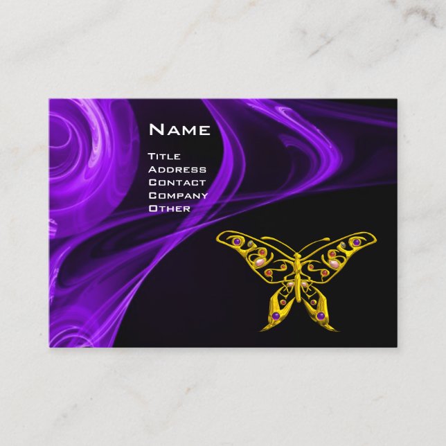 GOLD HYPER BUTTERFLY Lila Ultra Violet Black Visitenkarte (Vorderseite)