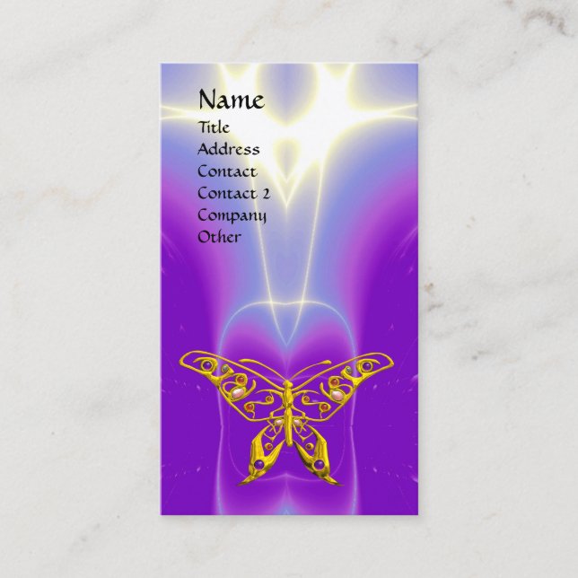 GOLD HYPER BUTTERFLY Lila, Ultra Violet Lights Visitenkarte (Vorderseite)