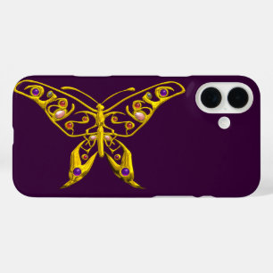 GOLD HYPER BUTTERFLY MIT GEMSTONEN, Lila iPhone 16 Plus Hülle