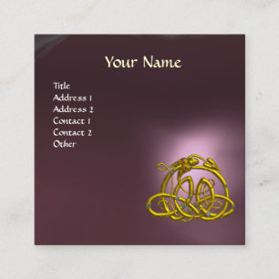GOLD HYPER DRAGON CELTIC KNONT LILA GEM MONOGRAM QUADRATISCHE VISITENKARTE