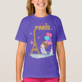Gold I Liebe Paris Eiffelturm T-Shirt