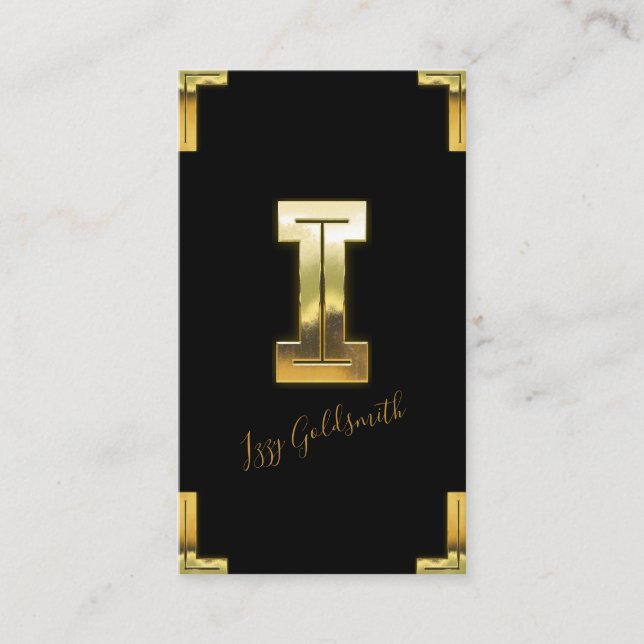 Gold-I-Visitenkarte für den Erstflug und die Grenz Visitenkarte (Vorderseite)