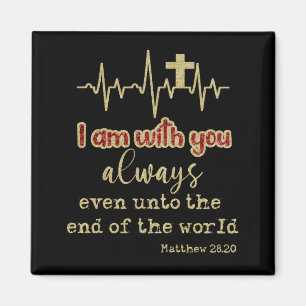 Gold Ich bin bei Ihnen immer KJV Scripting Christl Magnet