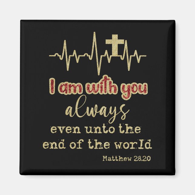 Gold Ich bin bei Ihnen immer KJV Scripting Christl Magnet (Vorne)