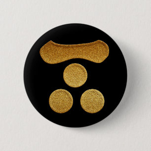 Gold Ichimonji Mitsuboshi Kamon Button