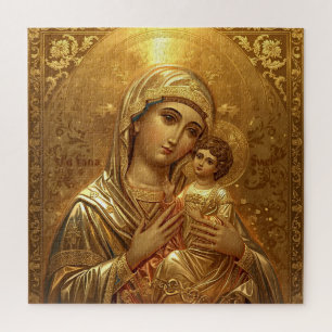 Gold Icon Jungfrau Maria Madonna Puzzle