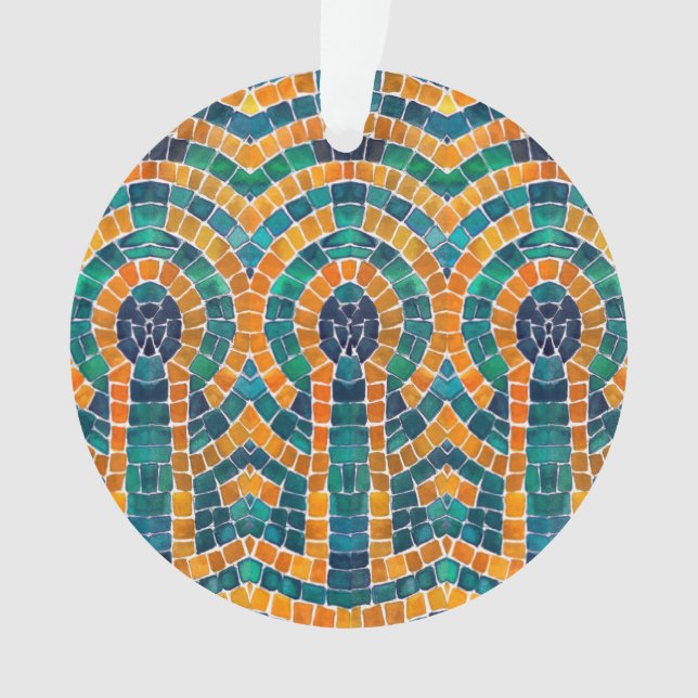 GOLD ICONS MOSAIC Acrylic Circle Ornament (Vorderseite)